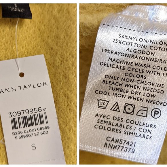 Yellow Ann Taylor Sweater Jacket Size S NWT - Picture 2 of 5